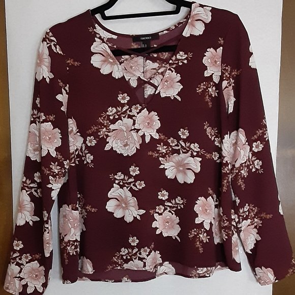 FOREVER 21/L-S TOP/MEDIUM - Picture 1 of 6